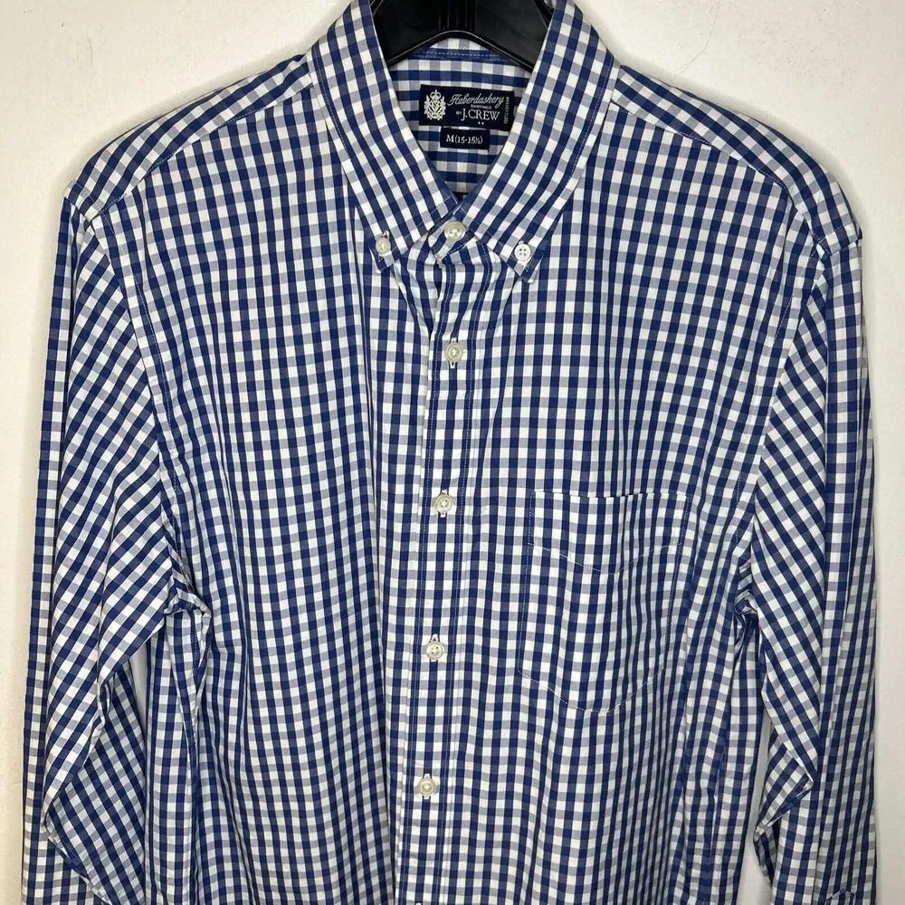 Men's J.Crew Performance Shirt Blue White‎ Sz M